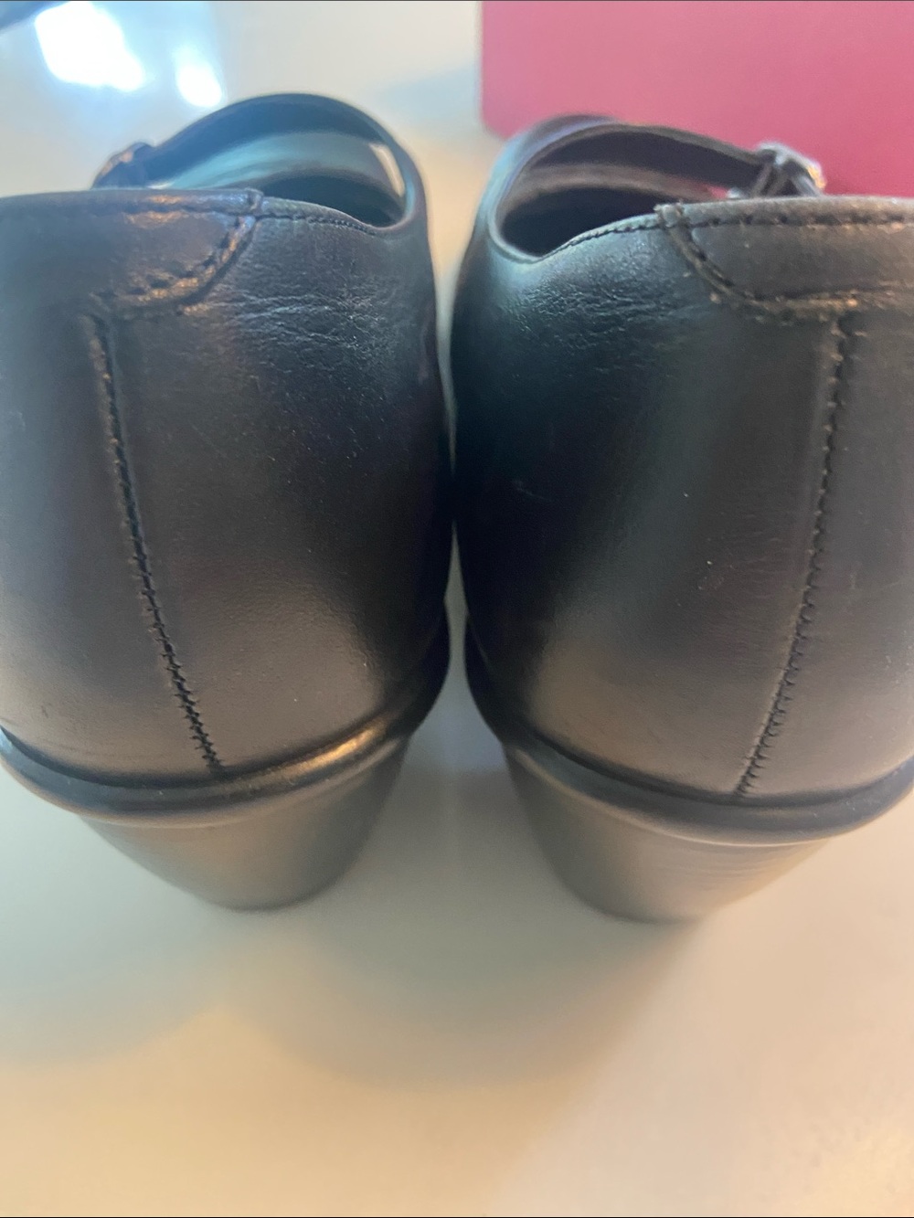 Dansko Black Leather Double-Strap Mary Jane Heels - Picture 13 of 16